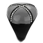 TK2216 - IP Black(Ion Plating) Stainless Steel Ring with Top Grade Crystal  in Clear-3
