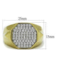 TK2221 - Two-Tone IP Gold (Ion Plating) Stainless Steel Ring with Top Grade Crystal  in Clear-1