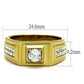 TK2222 - Two-Tone IP Gold (Ion Plating) Stainless Steel Ring with AAA Grade CZ  in Clear-1