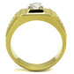 TK2222 - Two-Tone IP Gold (Ion Plating) Stainless Steel Ring with AAA Grade CZ  in Clear-2