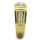 TK2222 - Two-Tone IP Gold (Ion Plating) Stainless Steel Ring with AAA Grade CZ  in Clear-3