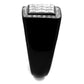 TK2230 - Two-Tone IP Black Stainless Steel Ring with AAA Grade CZ  in Clear-3