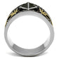 TK2232 - Two-Tone IP Gold (Ion Plating) Stainless Steel Ring with Synthetic Synthetic Glass in Jet-2