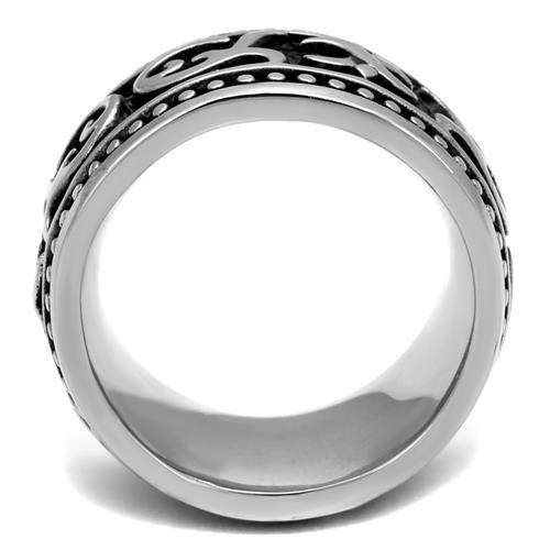TK2233 - High polished (no plating) Stainless Steel Ring with Epoxy  in Jet-2