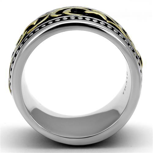 TK2234 - Two-Tone IP Gold (Ion Plating) Stainless Steel Ring with Epoxy  in Jet-2