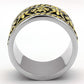 TK2236 - Two-Tone IP Gold (Ion Plating) Stainless Steel Ring with Epoxy  in Jet-2