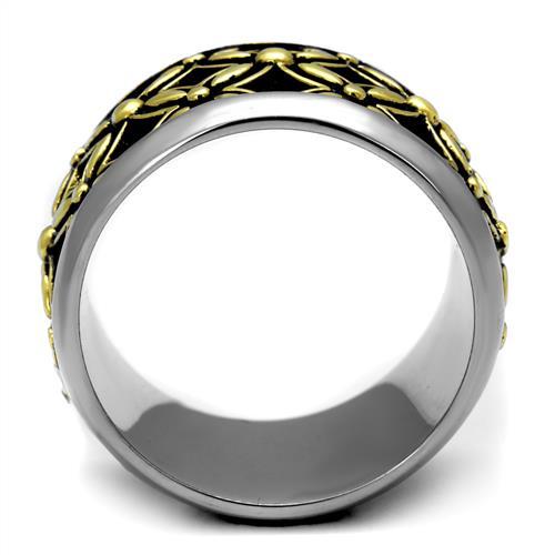 TK2237 - Two-Tone IP Gold (Ion Plating) Stainless Steel Ring with Epoxy  in Jet-2