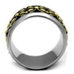 TK2237 - Two-Tone IP Gold (Ion Plating) Stainless Steel Ring with Epoxy  in Jet-2