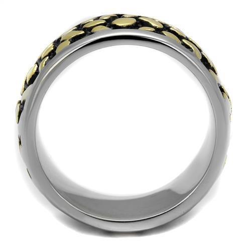 TK2238 - Two-Tone IP Gold (Ion Plating) Stainless Steel Ring with Epoxy  in Jet-2