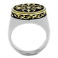 TK2241 - Two-Tone IP Gold (Ion Plating) Stainless Steel Ring with Epoxy  in Jet-2