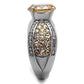 TK2249 - High polished (no plating) Stainless Steel Ring with AAA Grade CZ  in Champagne-3