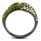 TK2251LJ - IP Light Black  (IP Gun) Stainless Steel Ring with Top Grade Crystal  in Multi Color-2