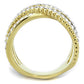 TK2252 - Two-Tone IP Gold (Ion Plating) Stainless Steel Ring with Top Grade Crystal  in Clear-2