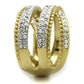 TK2252 - Two-Tone IP Gold (Ion Plating) Stainless Steel Ring with Top Grade Crystal  in Clear-3