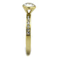 TK2254 - IP Gold(Ion Plating) Stainless Steel Ring with AAA Grade CZ  in Clear-3