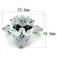 TK2256 - High polished (no plating) Stainless Steel Ring with AAA Grade CZ  in Clear-1