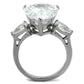 TK2256 - High polished (no plating) Stainless Steel Ring with AAA Grade CZ  in Clear-2