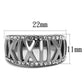 TK2257 - High polished (no plating) Stainless Steel Ring with Top Grade Crystal  in Clear-1