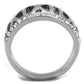 TK2257 - High polished (no plating) Stainless Steel Ring with Top Grade Crystal  in Clear-2