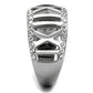 TK2257 - High polished (no plating) Stainless Steel Ring with Top Grade Crystal  in Clear-3