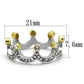 TK2258 - Two-Tone IP Gold (Ion Plating) Stainless Steel Ring with Top Grade Crystal  in Clear-1