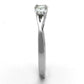 TK2260 - High polished (no plating) Stainless Steel Ring with AAA Grade CZ  in Clear-3