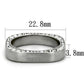 TK2261 - High polished (no plating) Stainless Steel Ring with Top Grade Crystal  in Clear-1