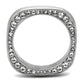 TK2261 - High polished (no plating) Stainless Steel Ring with Top Grade Crystal  in Clear-2