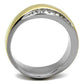 TK2264 - Two-Tone IP Gold (Ion Plating) Stainless Steel Ring with Top Grade Crystal  in Clear-2