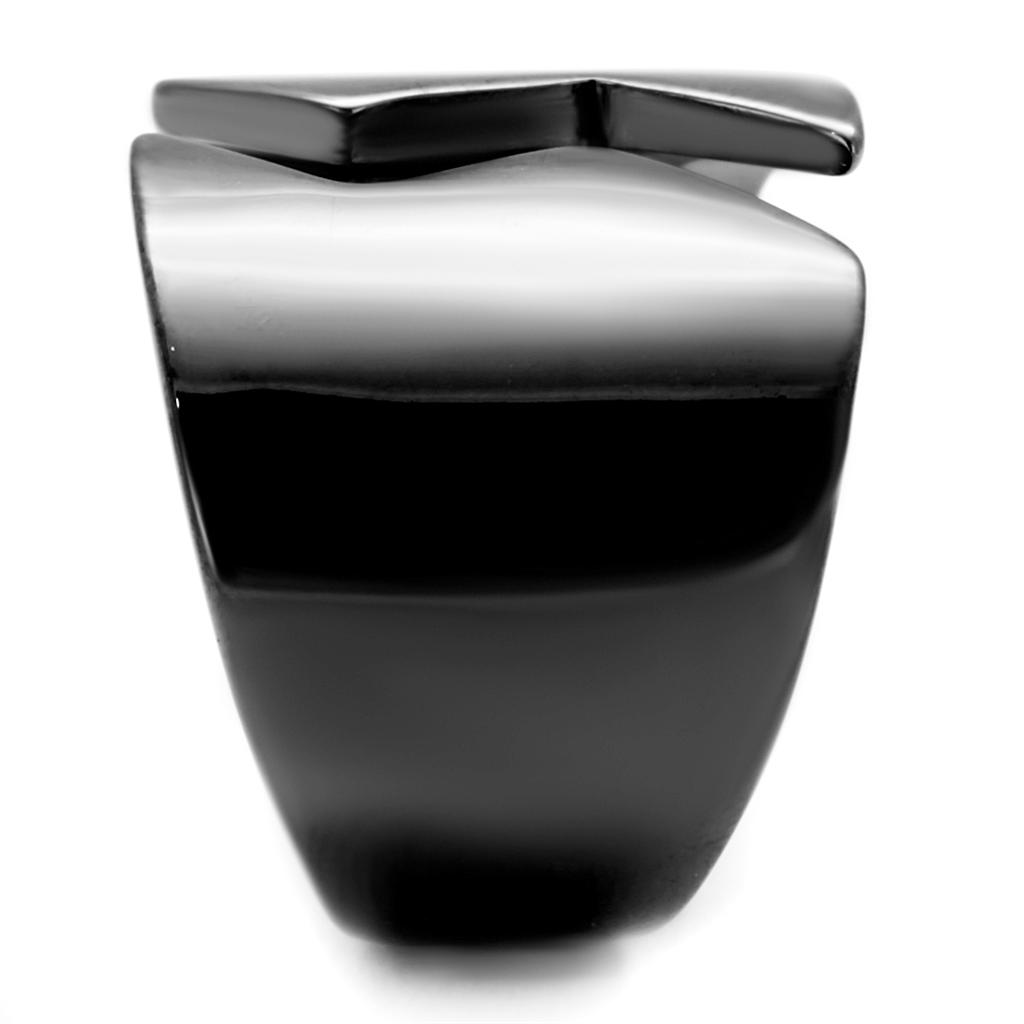 TK2268 - IP Light Black  (IP Gun) Stainless Steel Ring with No Stone-3