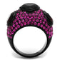 TK2276 - IP Black(Ion Plating) Stainless Steel Ring with Synthetic Synthetic Glass in Amethyst-2