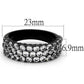 TK2277 - IP Black(Ion Plating) Stainless Steel Ring with AAA Grade CZ  in Clear-1