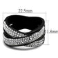 TK2278 - Two-Tone IP Black (Ion Plating) Stainless Steel Ring with Top Grade Crystal  in Clear-1
