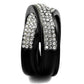 TK2278 - Two-Tone IP Black (Ion Plating) Stainless Steel Ring with Top Grade Crystal  in Clear-3