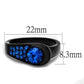 TK2279 - IP Black(Ion Plating) Stainless Steel Ring with Top Grade Crystal  in Capri Blue-1