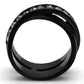TK2281 - IP Black(Ion Plating) Stainless Steel Ring with Top Grade Crystal  in Black Diamond-2