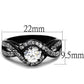 TK2282 - Two-Tone IP Black (Ion Plating) Stainless Steel Ring with AAA Grade CZ  in Clear-1