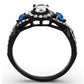 TK2286 - Two-Tone IP Black (Ion Plating) Stainless Steel Ring with AAA Grade CZ  in Clear-2