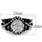 TK2288 - IP Black(Ion Plating) Stainless Steel Ring with AAA Grade CZ  in Clear-1