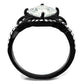 TK2288 - IP Black(Ion Plating) Stainless Steel Ring with AAA Grade CZ  in Clear-2