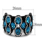 TK2289 - IP Black(Ion Plating) Stainless Steel Ring with Top Grade Crystal  in Aquamarine-1
