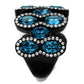TK2289 - IP Black(Ion Plating) Stainless Steel Ring with Top Grade Crystal  in Aquamarine-3