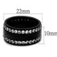 TK2290 - IP Black(Ion Plating) Stainless Steel Ring with AAA Grade CZ  in Clear-1