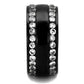 TK2290 - IP Black(Ion Plating) Stainless Steel Ring with AAA Grade CZ  in Clear-3