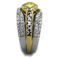 TK2291 - Two-Tone IP Gold (Ion Plating) Stainless Steel Ring with AAA Grade CZ  in Topaz-3