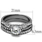 TK2292 - High polished (no plating) Stainless Steel Ring with AAA Grade CZ  in Clear-1