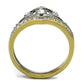 TK2294 - Two-Tone IP Gold (Ion Plating) Stainless Steel Ring with Top Grade Crystal  in Clear-2
