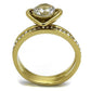 TK2295 - IP Gold(Ion Plating) Stainless Steel Ring with AAA Grade CZ  in Clear-2