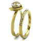 TK2295 - IP Gold(Ion Plating) Stainless Steel Ring with AAA Grade CZ  in Clear-3
