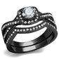 TK2296J-  Stainless Steel Ring with AAA Grade CZ  in Clear Ion Plating-Black-0